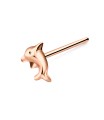 Dolphin Shaped Silver Straight Nose Stud NSKA-80